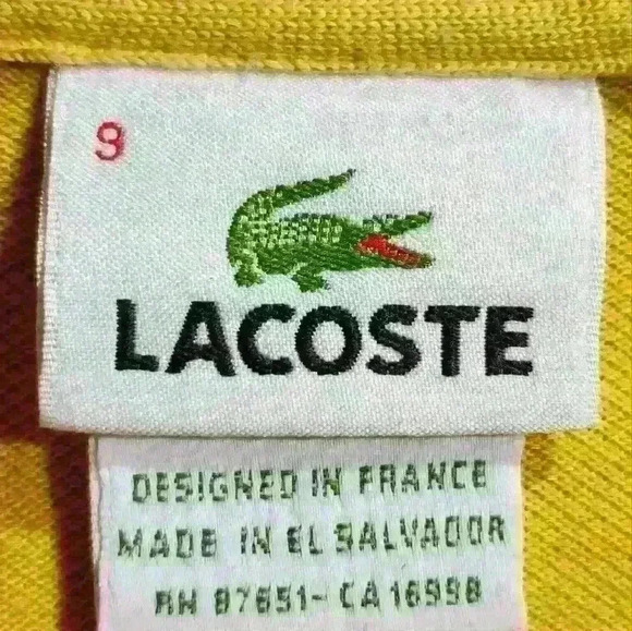 🚫 LACROSSE Yellow Gold Golf Shirt Size Large (9) - Picture 4 of 6